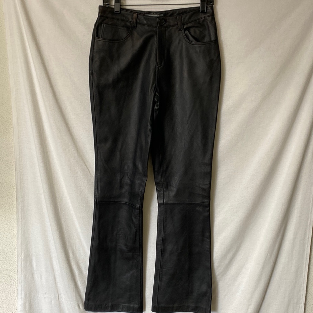Bisou Bisou Black Leather Bell Pant Bisou Bisou Black Leather Bell Pant